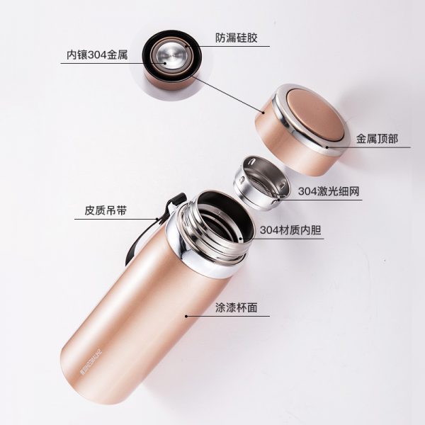 Bình giữ nhiệt quai xách da – BGN 017