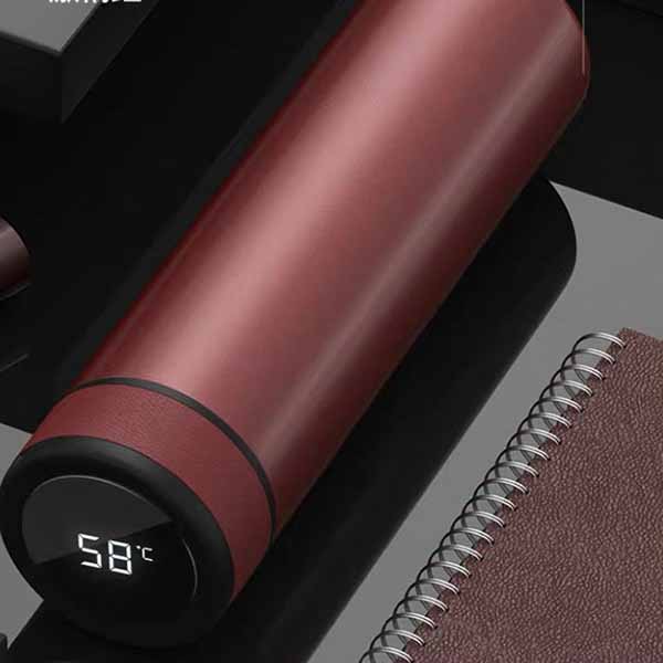 Bình giữ nhiệt cảm ứng nhiệt độ nắp bọc da – BGN 020