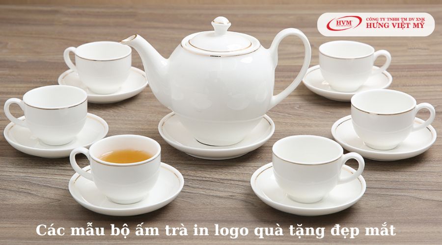 Mẫu bộ ấm trà in logo quà tặng đẹp, cao cấp