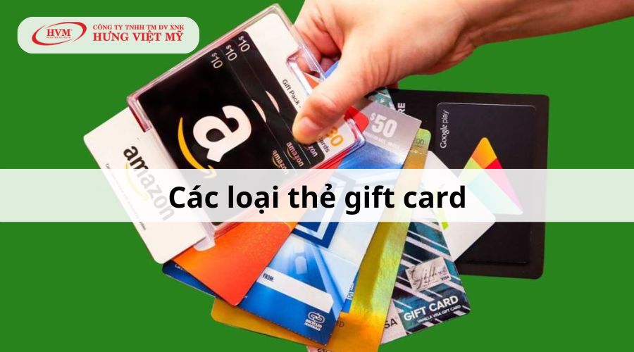 Các loại thẻ gift card