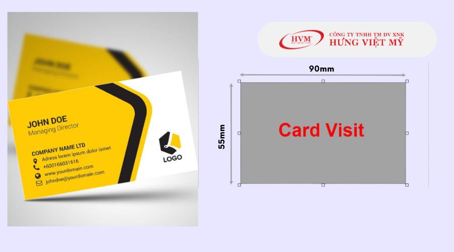 Kích thước card visit hình chữ nhật