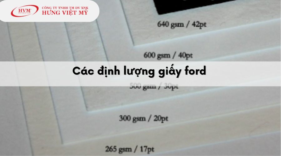 Các định lượng giấy ford