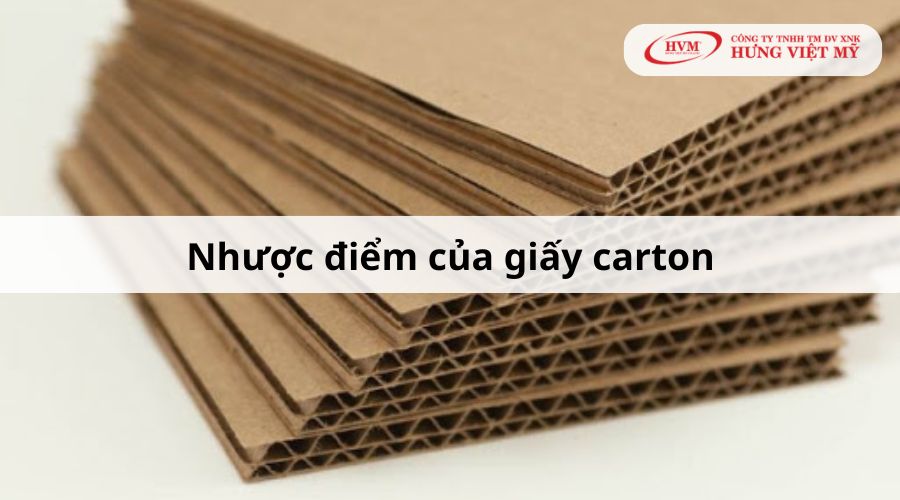 Nhược điểm của giấy carton