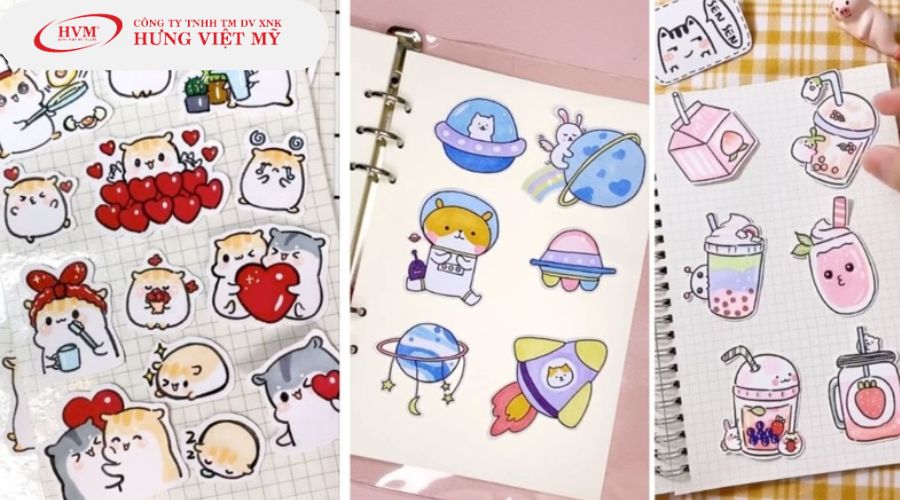 Mẫu sticker cute dễ làm tại nhà