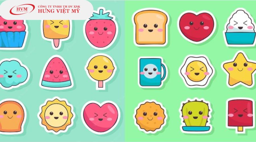 Mẫu sticker dễ thương hình kẹo