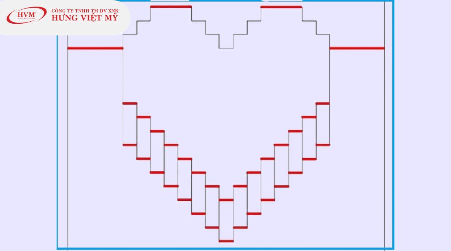 Cách làm thiệp 3D trái tim bước 2