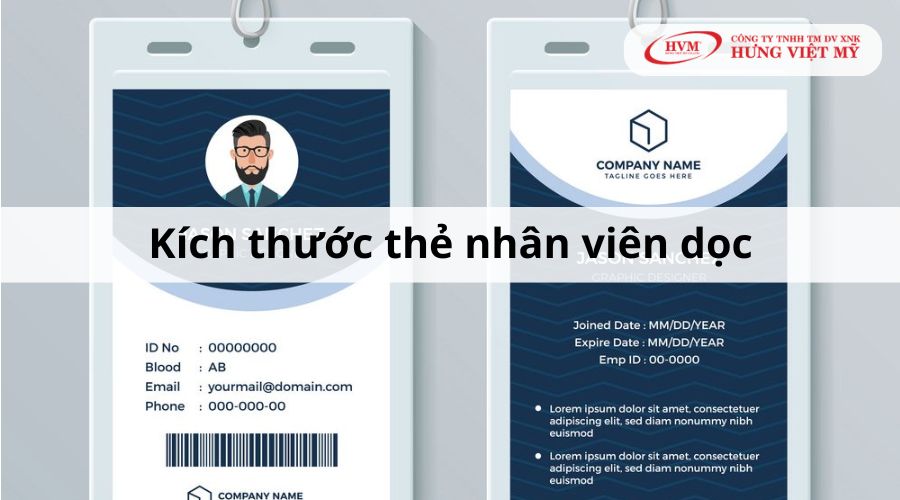 Kích thước thẻ nhân viên dọc