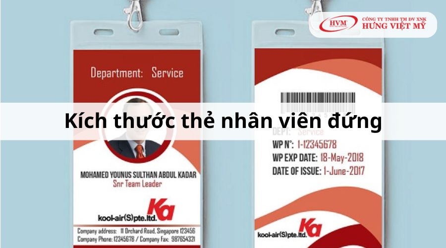 Kích thước thẻ nhân viên đứng