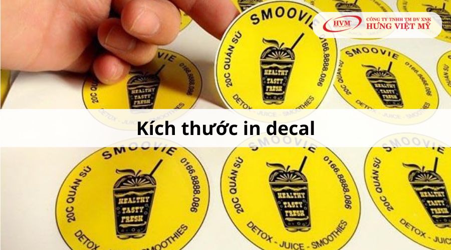 Kích thước in decal