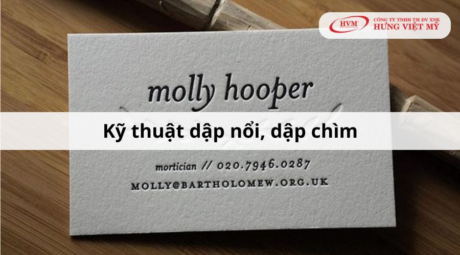 Kỹ thuật in ấn name card: dập nổi, dập chìm