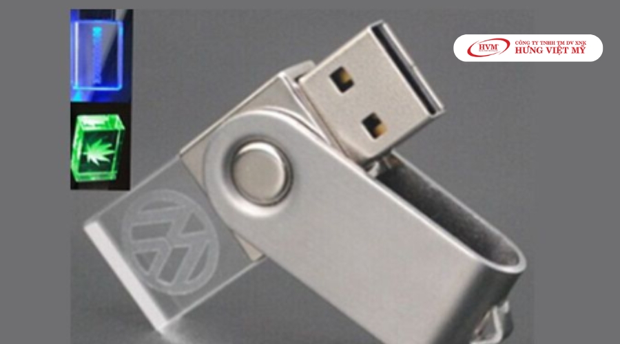 USB pha lê nắp xoay