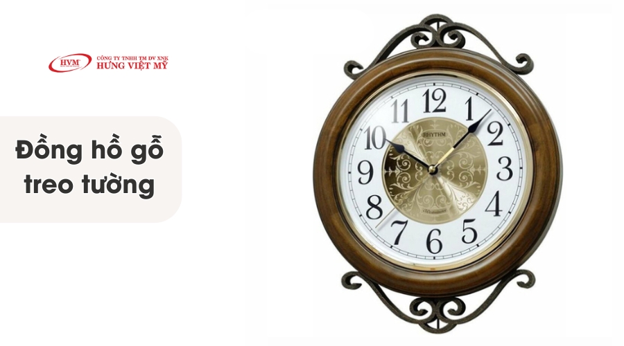 Đồng hồ tròn treo tường bằng gỗ
