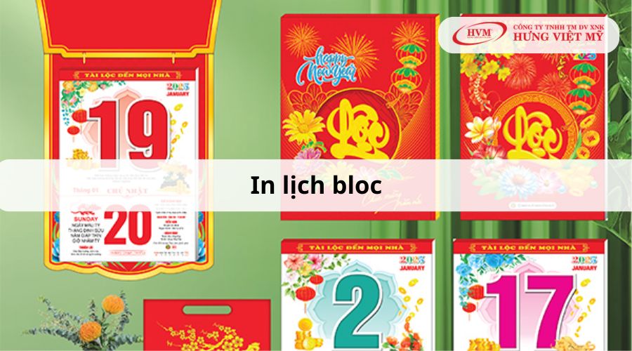 Dạng lịch in phổ biến dịp Tết: lịch bloc