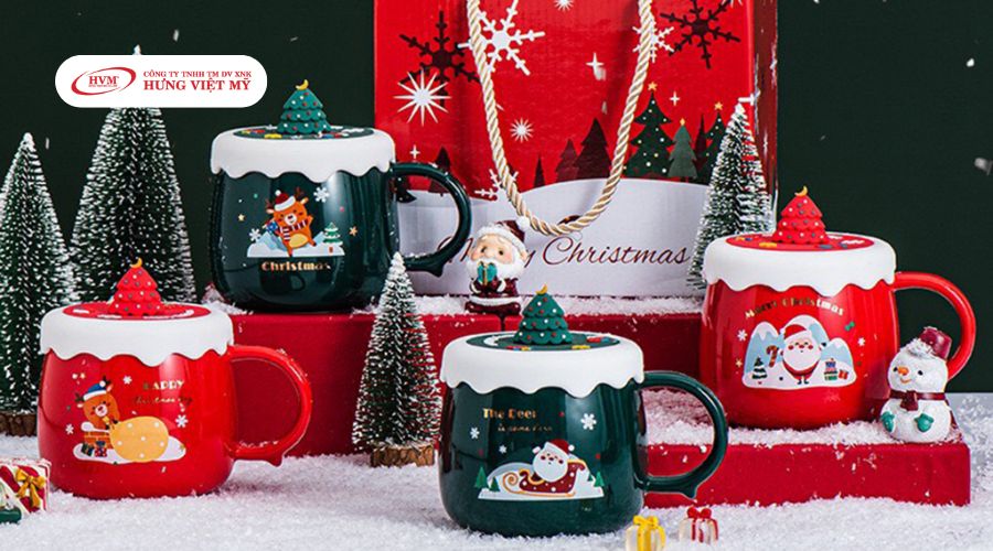 Món quà tặng Noel bộ ly sứ