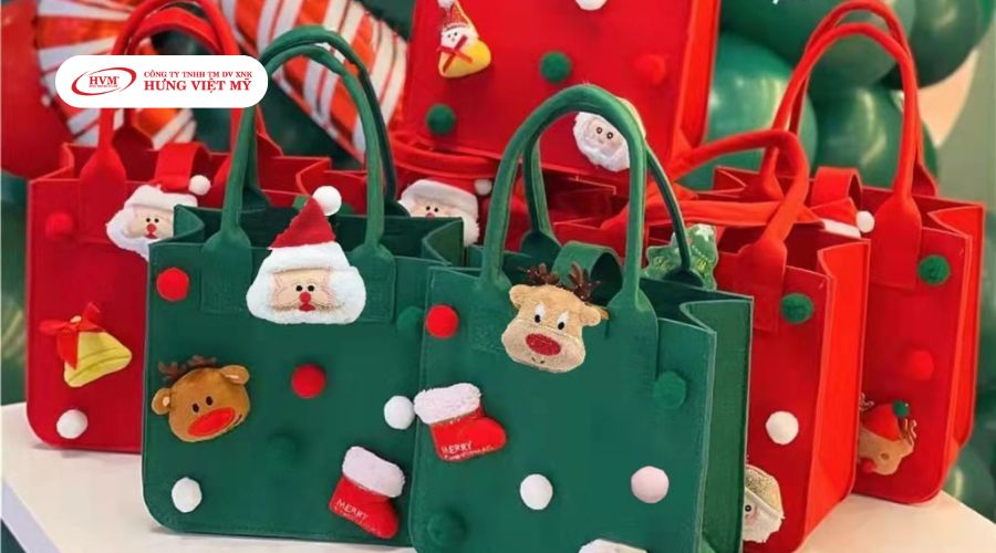 Món quà tặng Noel túi tote vải giáng sinh