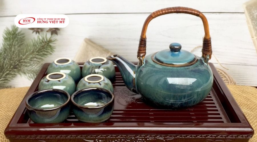Bộ ấm chén hỏa biến bát tràng cao cấp