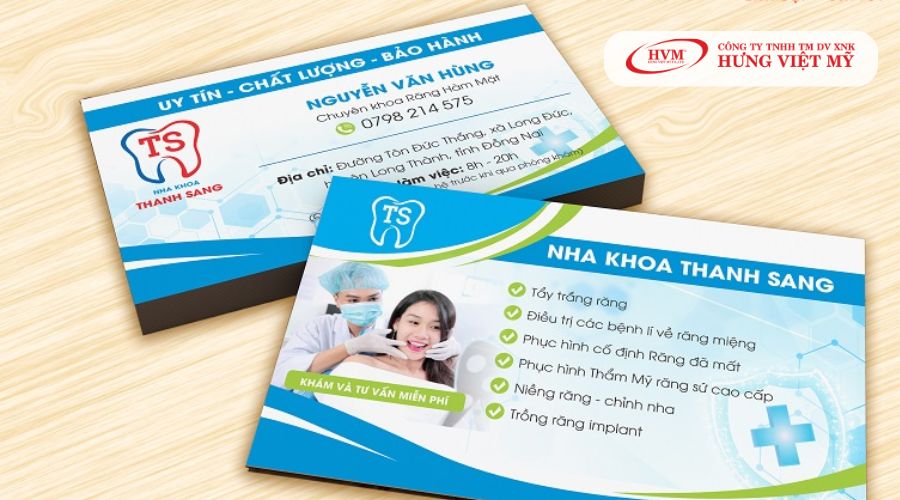 Mẫu card visit nha khoa đẹp