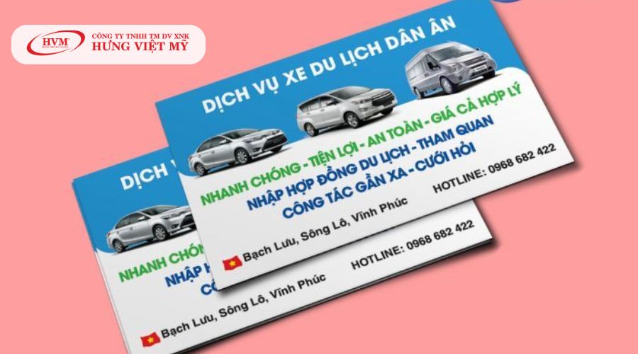 Mẫu card visit xe dịch vụ đẹp