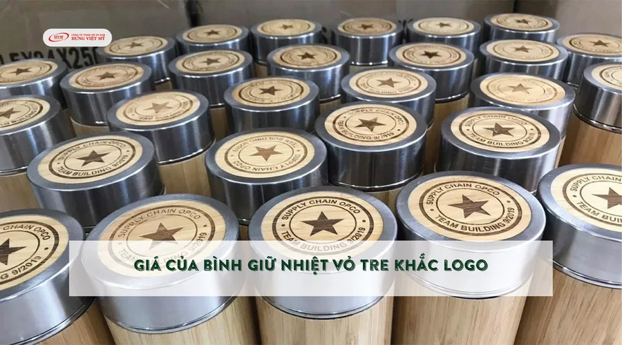 Giá của bình giữ nhiệt vỏ tre in logo