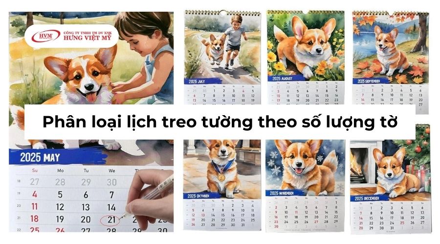 Phân loại lịch treo tường theo số lượng tờ