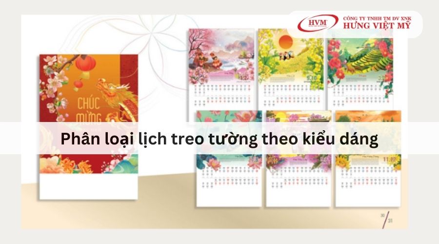 Phân loại lịch treo tường theo kiểu dáng