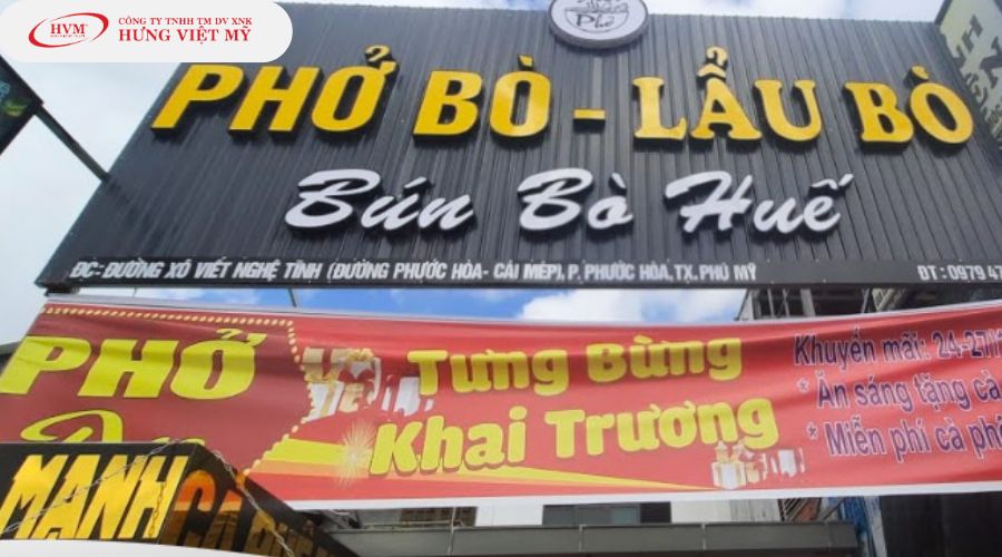 Mẫu băng rôn khai trương quán ăn đẹp