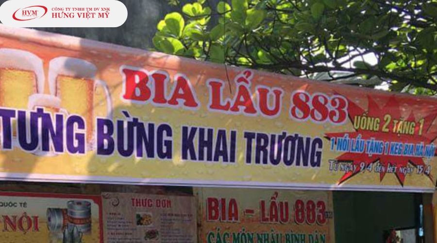 Mẫu băng rôn khai trương quán bia