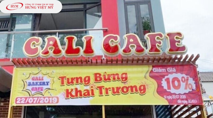 Mẫu băng rôn khai trương quán cafe đẹp