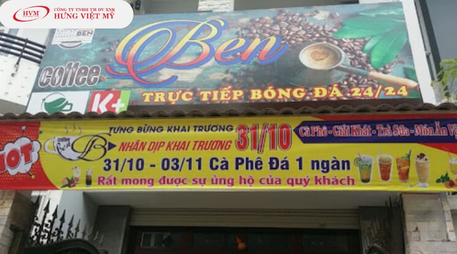 Mẫu băng rôn khai trương quán cafe giá rẻ