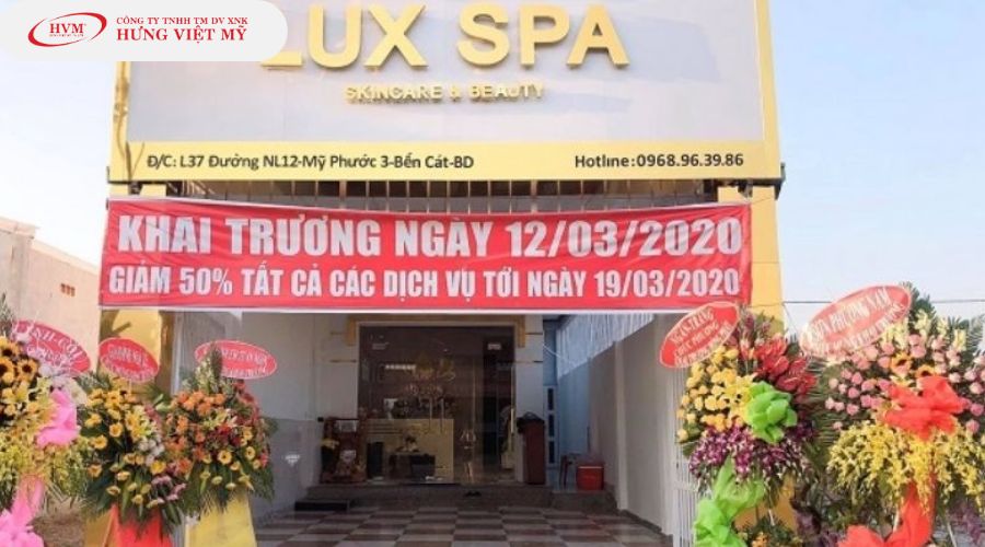 Mẫu băng rôn khai trương spa đẹp mắt