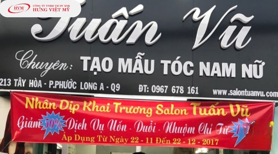 Mẫu băng rôn khai trương tiệm tóc