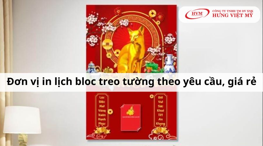 Đơn vị in lịch bloc treo tường theo yêu cầu, giá rẻ