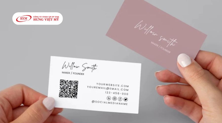 mẫu name card đẹp cho cá nhân có phong cách đơn giản, nhẹ nhàng phù hợp với nữ