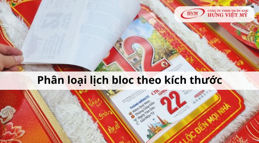 Phân loại lịch bloc treo tường theo kích thước