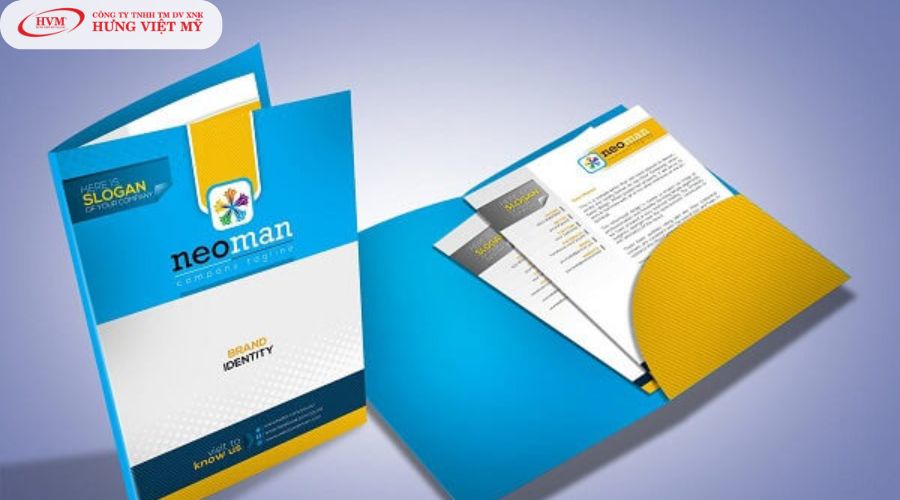 mẫu folder đẹp mắt màu xanh dương