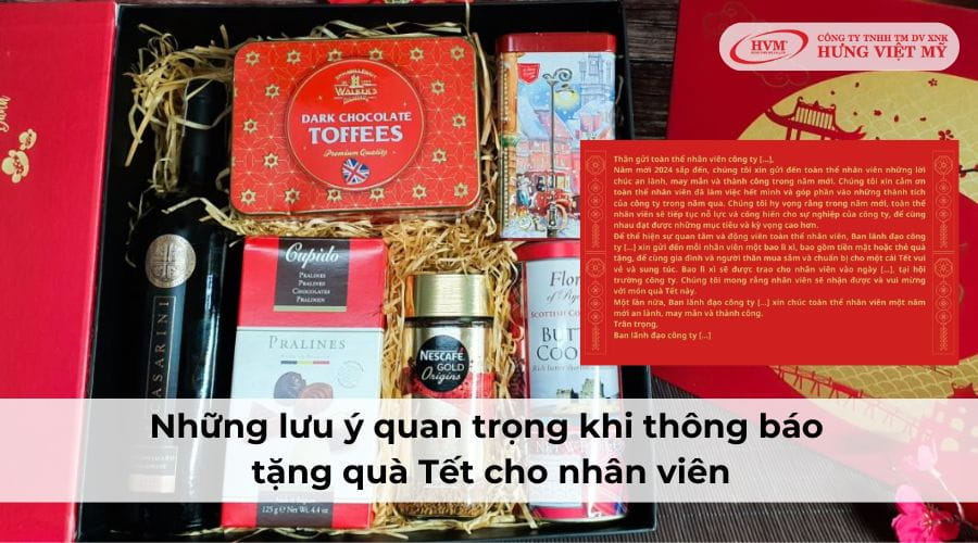 Lưu ý quan trọng khi thông báo tặng quà Tết cho nhân viên