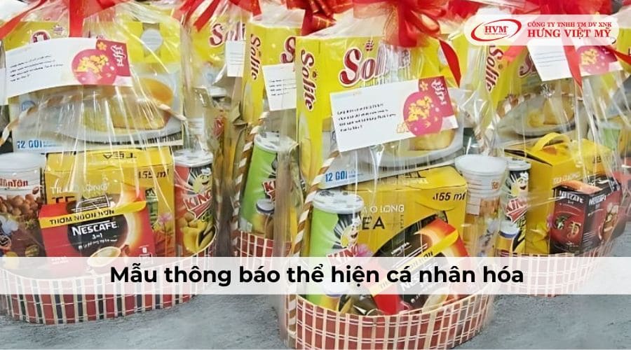 Mẫu thông báo tặng quà Tết cho nhân viên được cá nhân hóa