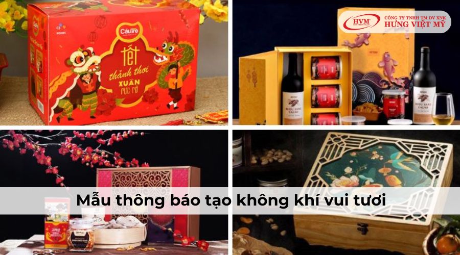 Mẫu thông báo tặng quà Tết cho nhân viên vui tươi