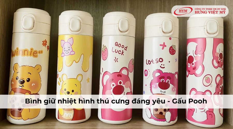 Bình giữ nhiệt cute, đáng yêu - Gấu Pooh 