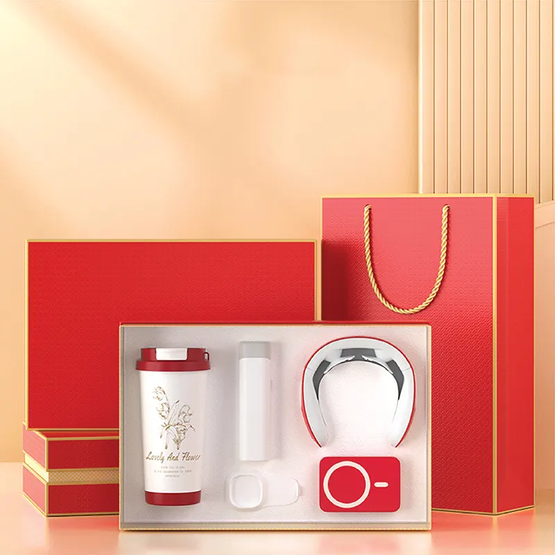 GS 015 - GIFTSET (Ô Dù + Máy Massage Cổ + Ly Giữ Nhiệt + Sạc Không Dây + Đèn LED Để Bàn + Sổ Tay + Bút Ký)