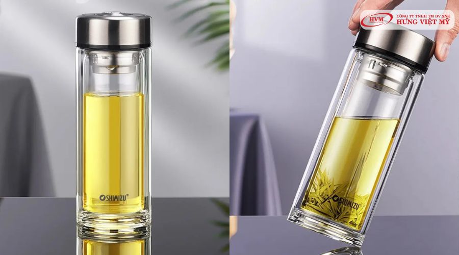 Bình thủy tinh đựng nước 2 lớp giữ nhiệt