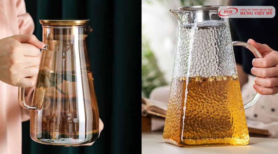 Bình thủy tinh đựng nước tay cầm cách nhiệt