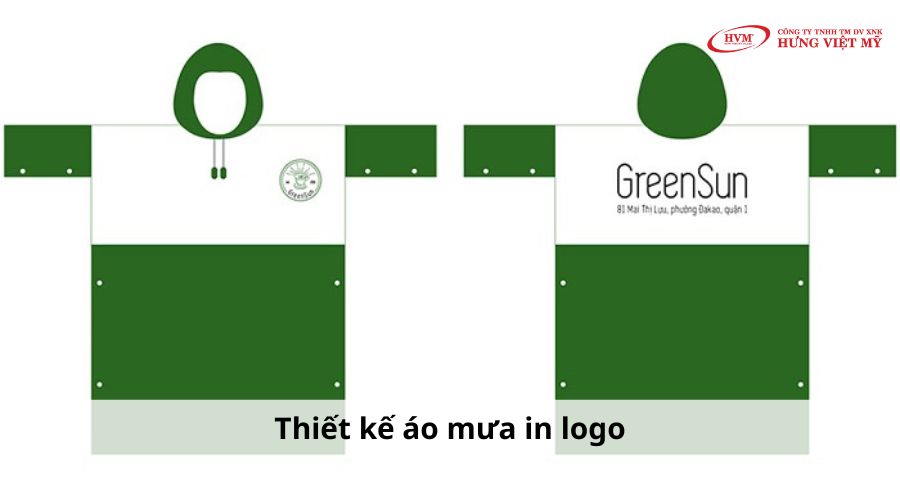 Thiết kế áo mưa in logo