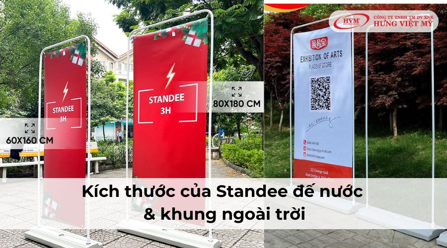 Kích thước Standee khung đế nước ngoài trời