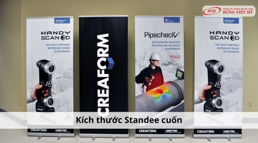 Kích thước Standee dạng cuốn