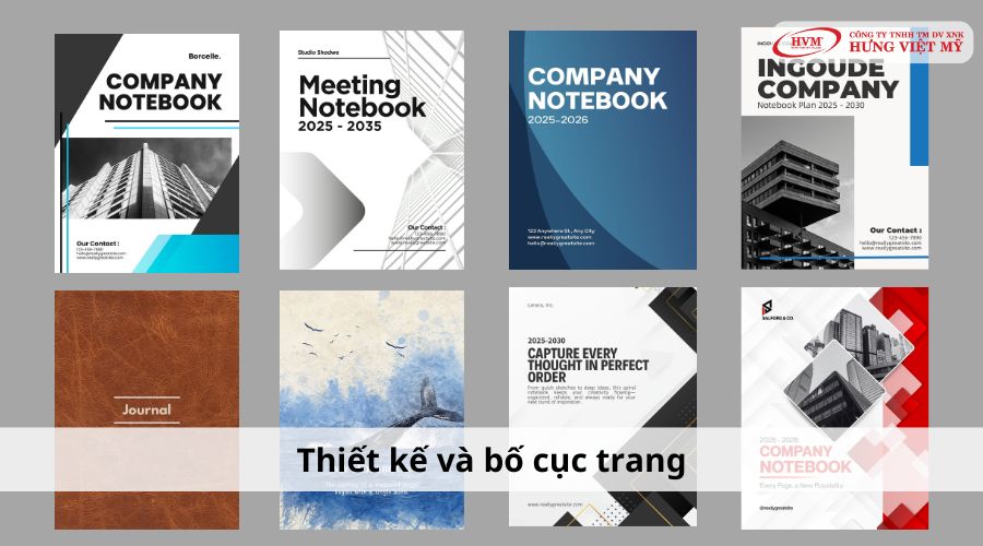 Thiết kế và bố cục trang in sổ tay quà tặng