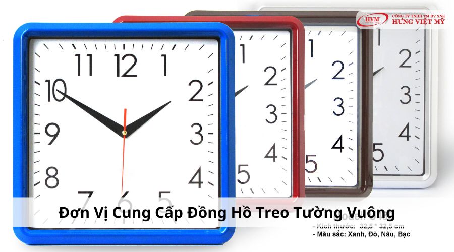 Đơn vị cung cấp đồng hồ treo tường vuông