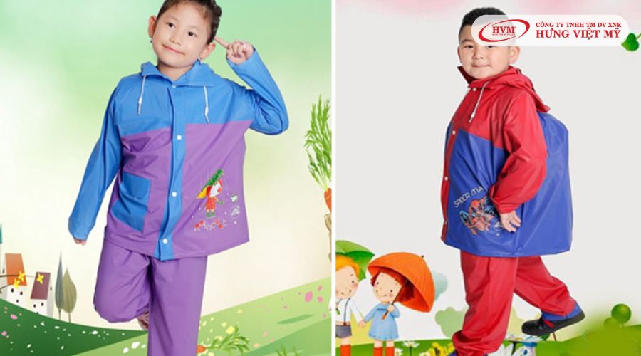 Áo mưa bộ trẻ em cao cấp