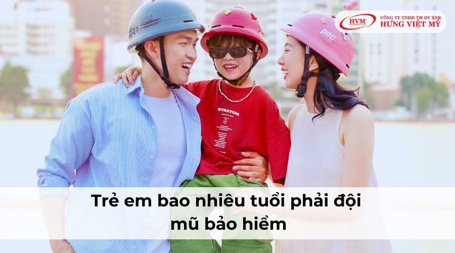 Trẻ em bao nhiêu tuổi phải đội mũ bảo hiểm