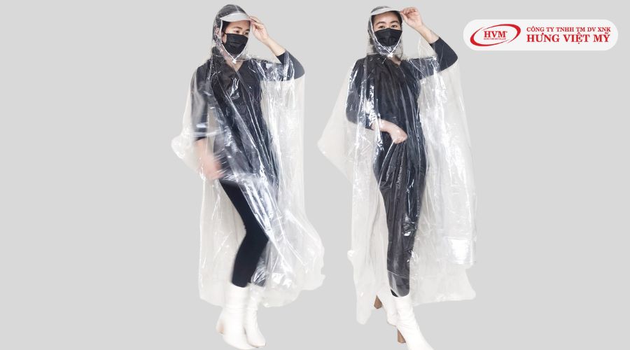 Áo mưa ích kỷ PVC trong suốt